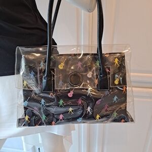 Elvis Presley Ashley M Black Canvas W/Clear Vinyl Guitars Signature Tote Rare